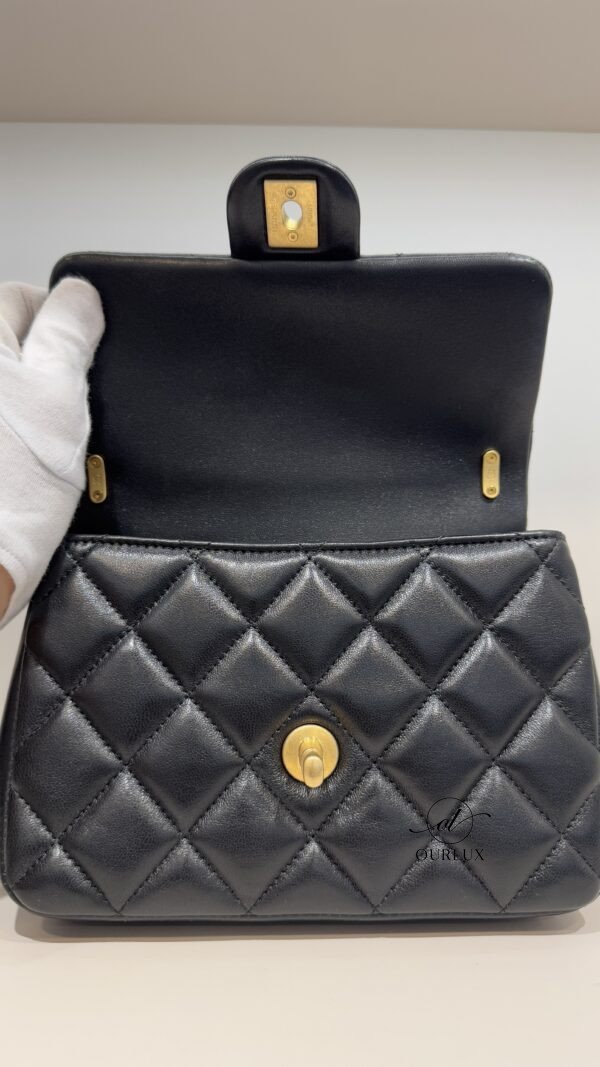 Chanel | Pearl Chain Top Handle Mini Square Classic Flap