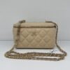 Pre-Owned/ Preloved/ Second Hand Chanel (Unused) Cavair Vanity CC chain 22S, Bag in Beige, Gold Hardware Color, Kept unused, leather press marks from storage Size, Front View