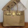 Pre-Owned/ Preloved/ Second Hand Hermes Birkin 30 Three In One 3-en-1 Togo, Bag in Biscuit, Gold Hardware Color, 30 Size, Front View