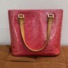 Pre-Owned/ Preloved/ Second Hand Louis Vuitton (LV) Houston Vernia Top Handle Patent Leather, Bag in Red, Gold Hardware Color, 29 x 25 x 14 cm Size, Front View