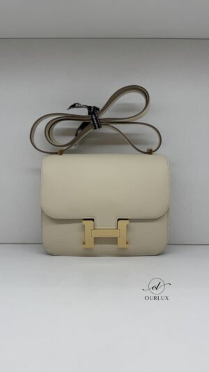 Pre-Owned/ Preloved/ Second Hand Hermes Constance 18 Epsom, Bag in Craie, Gold Hardware Color, Brand new, Nov 2024 receipt Size, Front View