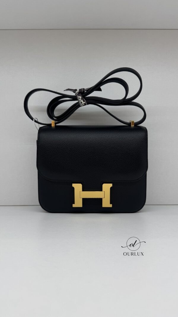 Pre-Owned/ Preloved/ Second Hand Hermes Constance 18 Epsom, Bag in Black, Gold Hardware Color, Mini Size, Front View