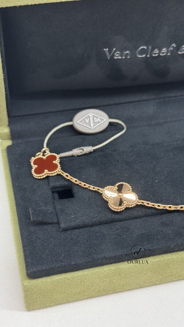 Van Cleef & Arpels (VCA) | Guilloche Carnelian Alternate Bracelet