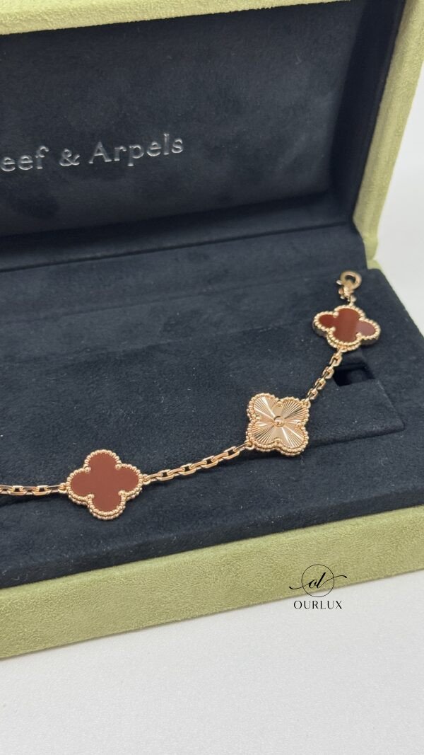 Van Cleef & Arpels (VCA) | Guilloche Carnelian Alternate Bracelet
