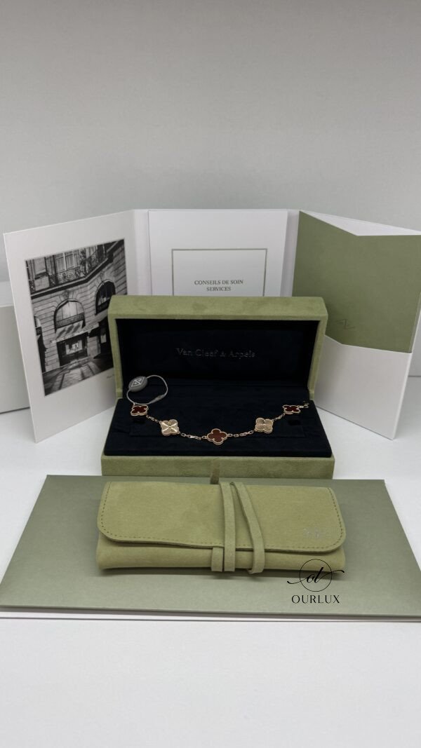 Van Cleef & Arpels (VCA) | Guilloche Carnelian Alternate Bracelet