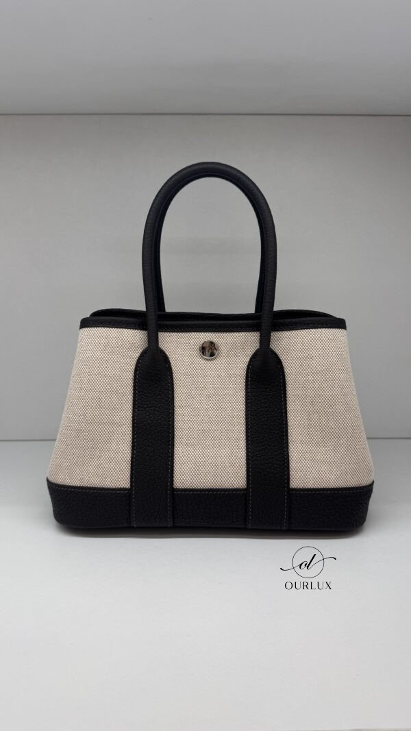Pre-Owned/ Preloved/ Second Hand Hermes Mini Garden Party 23, Bag in Ebene, Ecru Color, 23cm Size, Front View