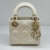 Pre-Owned/ Preloved/ Second Hand Dior Micro Lady Dior , Bag in White, Gold Hardware Color, 12 x 11 x 5 cm  Size, Front View