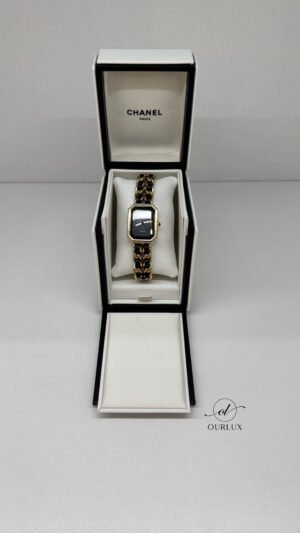 Pre-Owned/ Preloved/ Second Hand Chanel (Not Vintage) Chanel Premiere Watch, Watch in Black, Gold Hardware Color, Small Size, Front View