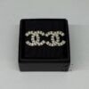 Pre-Owned/ Preloved/ Second Hand Chanel Large CC Crystal Earrings Costume Jewellery, Earring in Light Gold Hardware Color,  Size, Front View