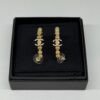 Pre-Owned/ Preloved/ Second Hand Chanel Beaded Hoop CC Earrings, Earring in Gold Hardware Color,  Size, Front View