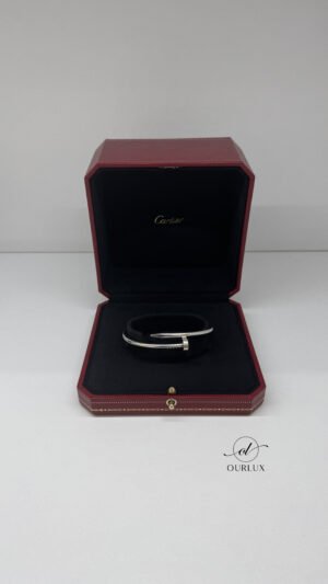Pre-Owned/ Preloved/ Second Hand Cartier Classic Juste Un Clous Bracelet (Thick Version), Bracelet in White Gold Color, 17 Size, Front View