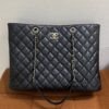 Pre-Owned/ Preloved/ Second Hand Chanel New GST Tote Caviar, Bag in Black, Gold Hardware Color, 35x 26 x 11 Size, Front View