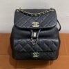 Pre-Owned/ Preloved/ Second Hand Chanel Duma Backpack Medium, Bag in Black, Gold Hardware Color, Medium Size, Front View