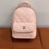 Pre-Owned/ Preloved/ Second Hand Chanel Mini Backpack 24P, Bag in Baby Pink, Gold Hardware Color, 13 x 17 x 7cm Size, Front View