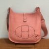 Pre-Owned/ Preloved/ Second Hand Hermes Evelyne 29 Clemence, Bag in Crevette (Rose Pink), Palladium Hardware Color, 29 x 30 x 9 cm Size, Front View