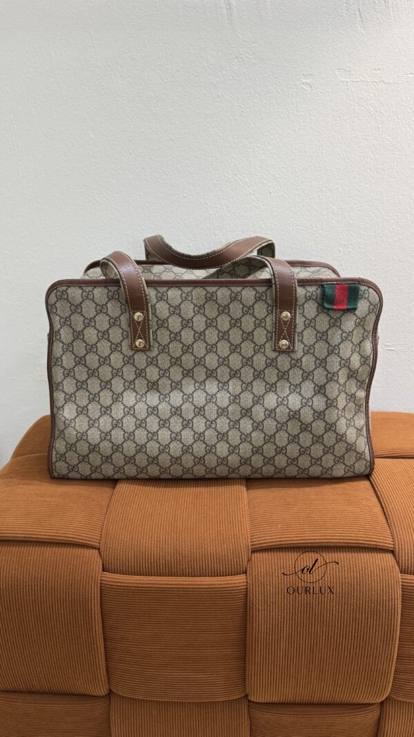 Pre-Owned/ Preloved/ Second Hand Gucci Luggage Tote Monogram Canvas, Bag in Brown, Gucci Monogram Color, 43 x 20 x 25 cm Size, Front View
