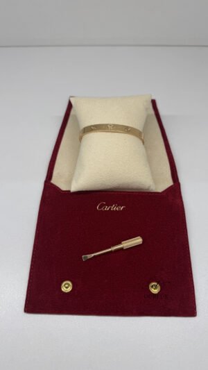 Pre-Owned/ Preloved/ Second Hand Cartier Love Bracelet Regular, Bracelet in Rose Gold Color, 17 Size, Front View