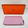 Pre-Owned/ Pre-Loved/ Second-Hand Hermes Long Wallet, Wallet in Pink, Silver Hardware Color, 20 x 11 x 1.5cm Size, Front View