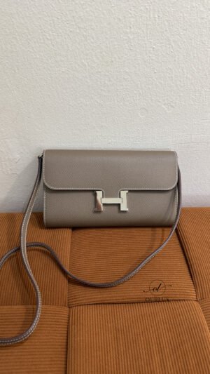 Pre-Owned/ Preloved/ Second Hand Hermes Constance To Go Etoupe Epsom, Bag in Etoupe, Silver Hardware Color, 21*12*3cm Size, Front View