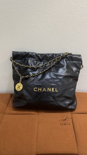 Pre-Owned/ Preloved/ Second Hand Chanel Chanel 22 Bag Small, Bag in Black, Gold Hardware Color, Small Size, Front View