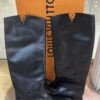 Pre-Owned/ Preloved/ Second Hand Louis Vuitton (LV) LV High Long Leather Boots With Logo, Others in Black, Gold Hardware Color, 41 Size, Front View