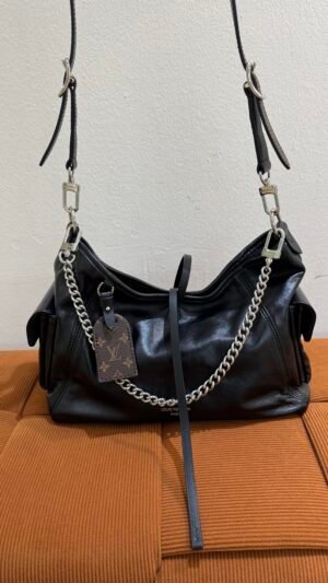 Pre-Owned/ Preloved/ Second Hand Louis Vuitton (LV) Carryall Cargo Vibe PM, Bag in Black, Silver Hardware Color, PM Size, Front View