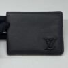 Pre-Owned/ Preloved/ Second Hand Louis Vuitton (LV) Men Bi-fold Wallet LV Aerogram Black Calf Leather, Bag in Black Color, 11.5 x 9 x 1.5 cm Size, Front View