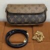 Pre-Owned/ Preloved/ Second Hand Louis Vuitton (LV) Ivy Wallet On Chain, Bag in Black, Reverse Monogram Color, 23.5 x 12 x 4.3 cm Size, Front View