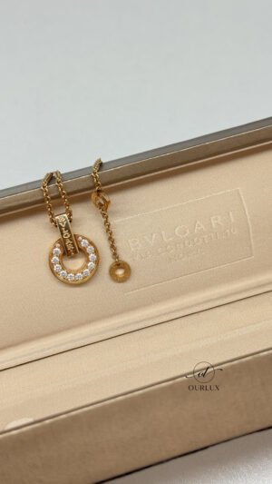 Pre-Owned/ Preloved/ Second Hand Bulgari (Bvlgari) Bvlagri Bvlgari Classic Diamond Necklace , Necklace in Rose Gold, Diamonds Color,  Size, Front View