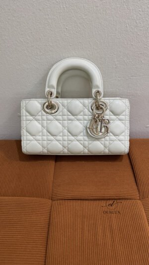 Pre-Owned/ Preloved/ Second Hand Dior D Joy Small, Bag in White, Gold Hardware Color, Small Size, Front View