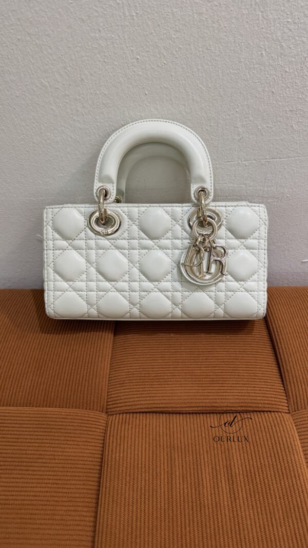 Pre-Owned/ Preloved/ Second Hand Dior D Joy Small, Bag in White, Gold Hardware Color, Small Size, Front View