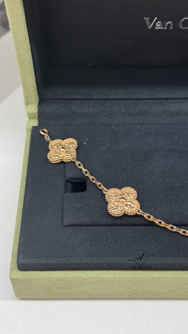 Van Cleef & Arpels (VCA) | Hammered Gold 5 Motif Bracelet