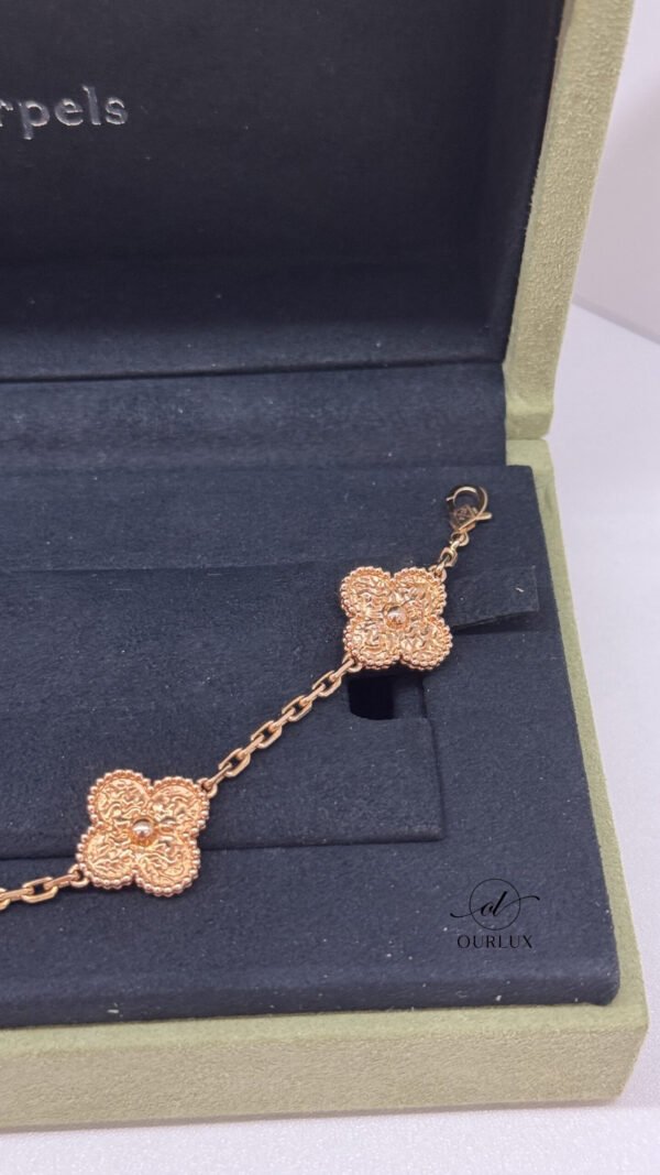 Van Cleef & Arpels (VCA) | Hammered Gold 5 Motif Bracelet