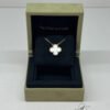 Pre-Owned/ Pre-Loved/ Second-Hand Van Cleef & Arpels (VCA) White Mother Of Pearl Pendant, Necklace in White, Yellow Gold Color, Vintage Size, Front View