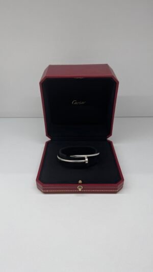 Pre-Owned/ Preloved/ Second Hand Cartier Classic Juste Un Clous Bracelet (Thick Version), Bracelet in White Gold Color, 17 Size, Front View