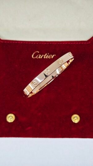 Pre-Owned/ Preloved/ Second Hand Cartier Love Bracelet Regular, Bracelet in Rose Gold Color, 17 Size, Front View