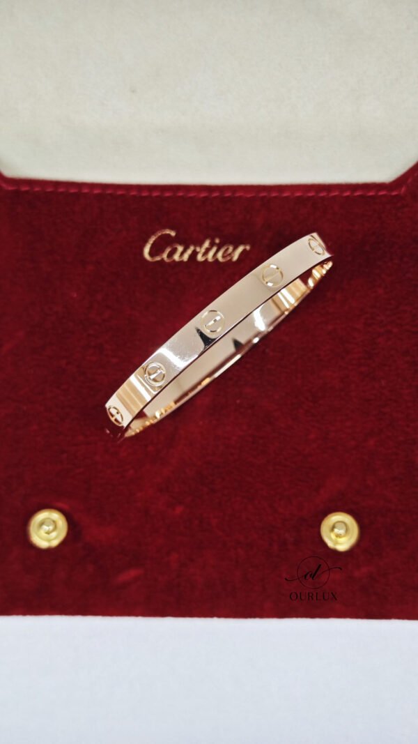 Pre-Owned/ Pre-Loved/ Second-Hand Cartier Love Bracelet Regular, Bracelet in Rose Gold Color, 17 Size, Front View