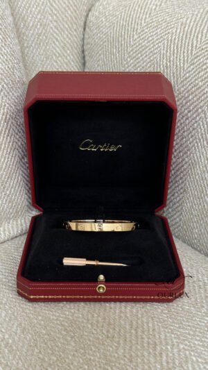 Pre-Owned/ Pre-Loved/ Second-Hand Cartier Love Bracelet, Bracelet in Rose Gold Color, 17 Size, Front View