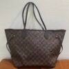 Pre-Owned/ Preloved/ Second Hand Louis Vuitton (LV) Neverfull MM Damier Ebene, Bag in Brown, Red interior Color,  Size, Front View