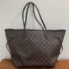 Pre-Owned/ Pre-Loved/ Second-Hand Louis Vuitton (LV) Neverfull MM Damier Ebene, Bag in Brown, Red interior Color,  Size, Front View