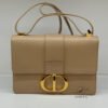 Pre-Owned/ Preloved/ Second Hand Dior Montaigne Oblique 30 Calf Lleather, Bag in Beige Color, W24 H17 D7 CM Size, Front View