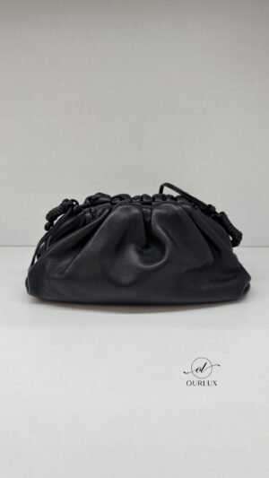 Pre-Owned/ Pre-Loved/ Second-Hand Bottega Veneta (BV) Pouch Mini, Bag in Black Color, Mini Size, Front View