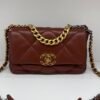 Pre-Owned/ Preloved/ Second Hand Chanel Small Chanel 19 Bag, Bag in Dark Drown/Caramel Color, Small Size, Front View