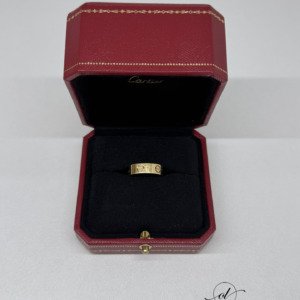 C202503303-Cartier-Love-Ring-Classic-Model Pre-Owned/ Pre-Loved/ Second-Hand Cartier Love Ring Classic Model, Ring in Yellow Gold Color, 52 Size, Front View