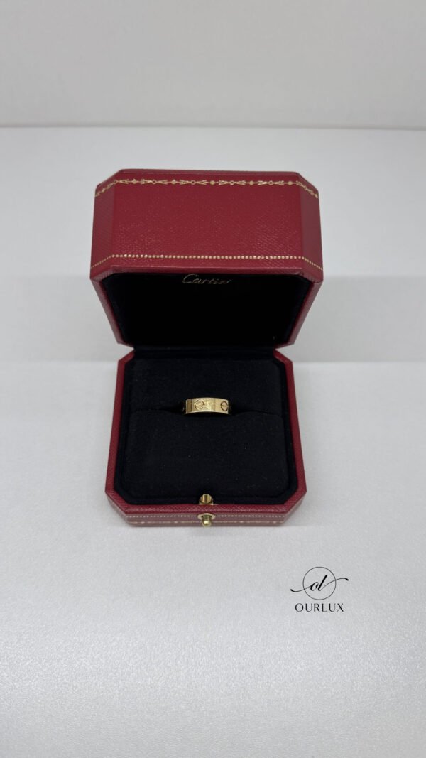 C202503303-Cartier-Love-Ring-Classic-Model Pre-Owned/ Pre-Loved/ Second-Hand Cartier Love Ring Classic Model, Ring in Yellow Gold Color, 52 Size, Front View