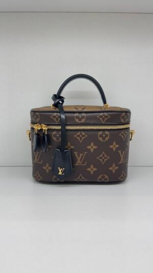 Pre-Owned/ Preloved/ Second Hand Louis Vuitton (LV) Vanity PM, Bag in Reverse Monogram, Black Color,  Size, Front View