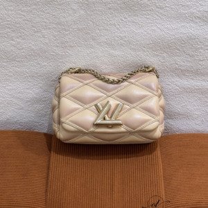 C202505350-Louis-Vuitton-LV-Pico-Go-14-Mini-LV-Twist Pre-Owned/ Pre-Loved/ Second-Hand Louis Vuitton (LV) Pico Go 14 Mini LV Twist , Bag in Beige & Purple, Gold Hardware Color, 15 x 10 x 6.5 cm Size, Front View
