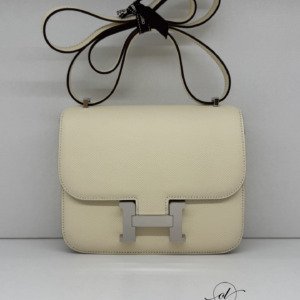 C202506194-Hermes-Constance-18-Epsom Pre-Owned/ Pre-Loved/ Second-Hand Hermes Constance 18 Epsom, Bag in Nata, Silver Hardware Color, Size, Front View