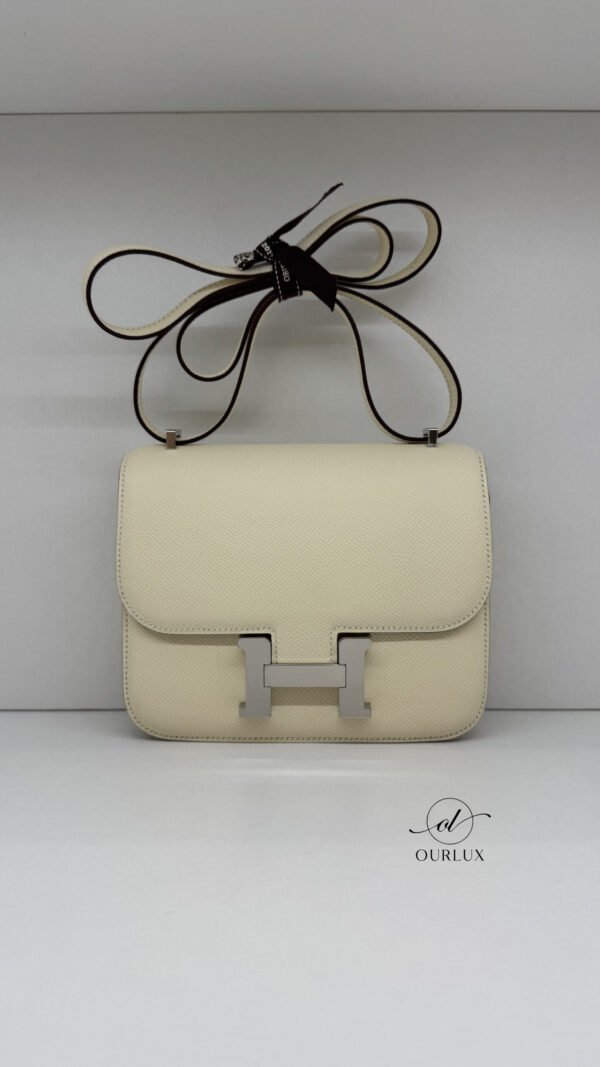 Pre-Owned/ Pre-Loved/ Second-Hand Hermes Constance 18 Epsom, Bag in Nata, Silver Hardware Color,  Size, Front View