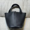 Pre-Owned/ Pre-Loved/ Second-Hand Hermes Picotin 18 Clemence, Bag in Black, Silver Hardware Color, 18 Size, Front View